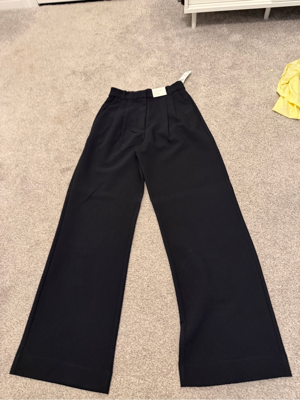 Abercrombie & Fitch Black Wide-Leg High-Rise Trousers